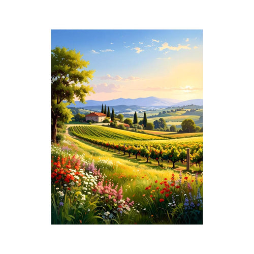 Wandbild Harmonische Landschaft als Ölgemälde