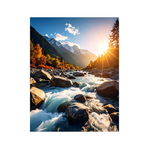 Wandbild Bergfluss