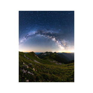 Wandbild Berge und Milchstraße