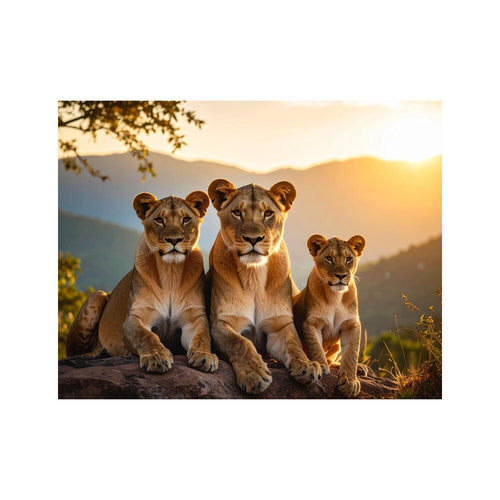 Wandbild Löwenfamilie