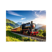 Wandbild Alte Lokomotive in Den Bergen 1