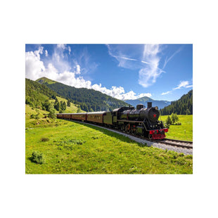 Wandbild Alte Lokomotive in Den Bergen 2