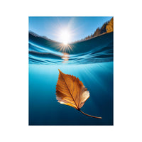 Wandbild Blatt auf Wasser 1
