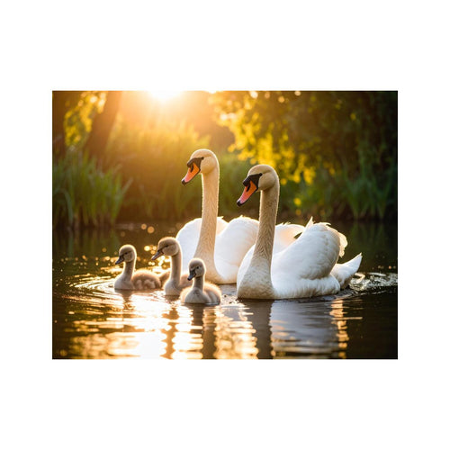 Wandbild Schwan Familie 1