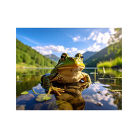 Wandbild Frosch im see