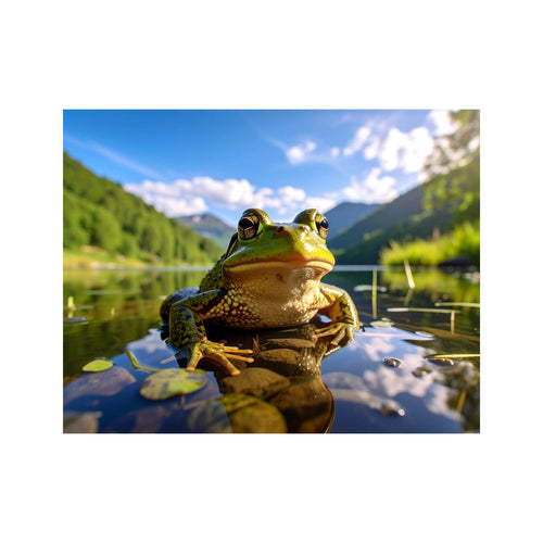Wandbild Frosch im see