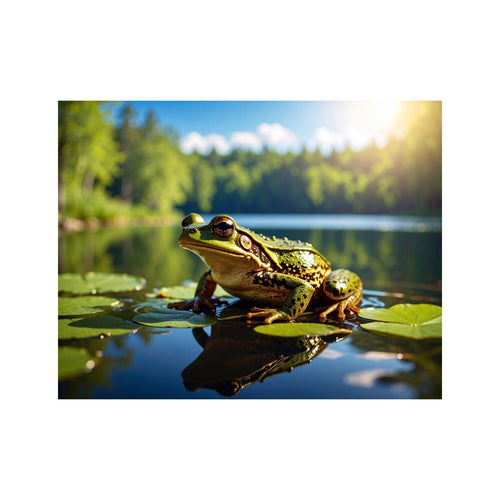 Wandbild Frosch im see 2