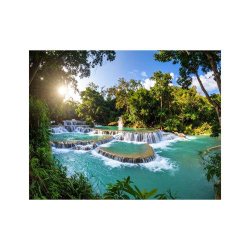 Wansdbild Kuang Si Wasserfälle in Laos