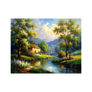 Wandbild Wunderschoener Gezeichneter Fluss 3