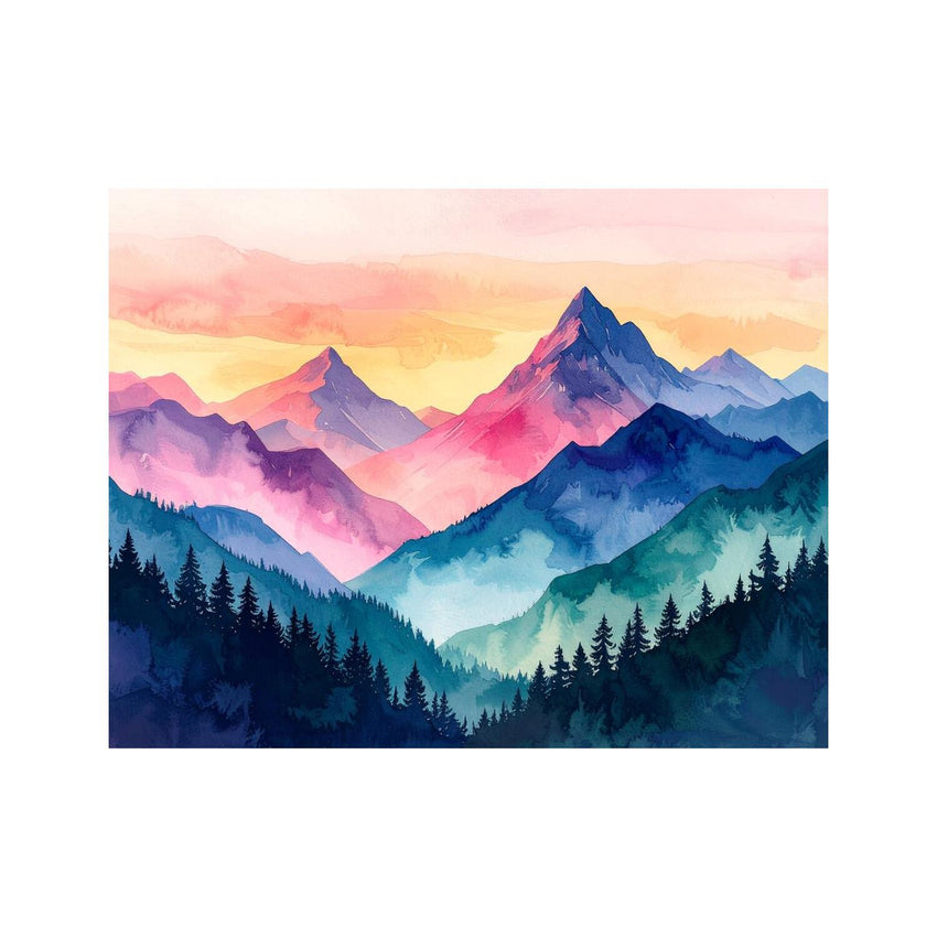 Wandbild Wunderschoene Gezeichnete Berge