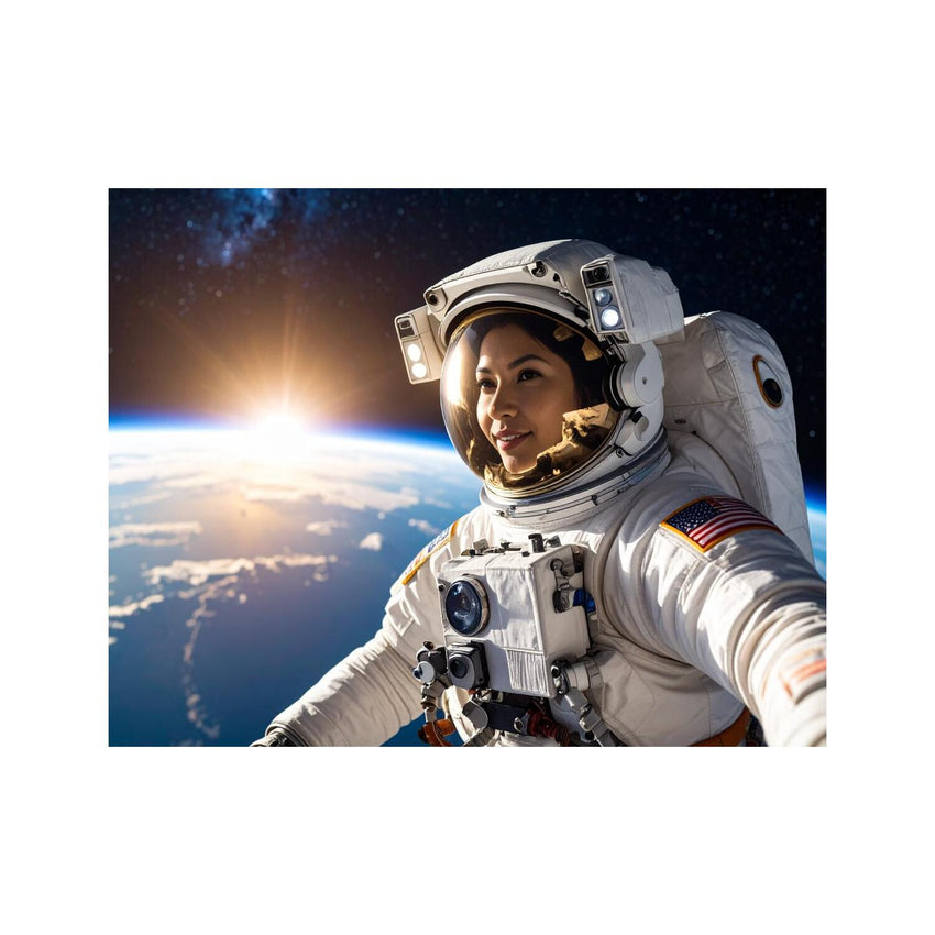 Wandbild Astronautin Im Weltall