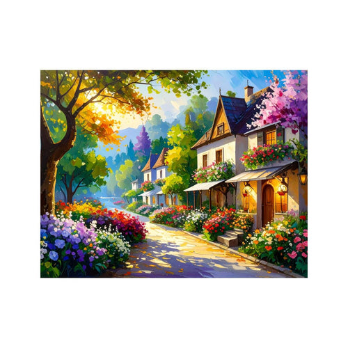 Wandbild Dorf Oelgemaelde 4