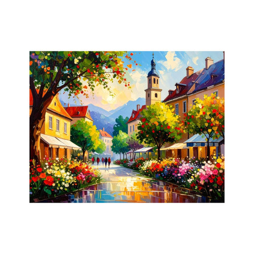 Wandbild Stätdchen Oelgemaelde 4