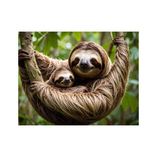 Wandbild Faultiermutter Und Baby