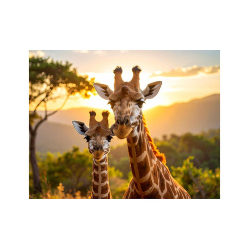 Wandbild Giraffenmutter Mit Baby