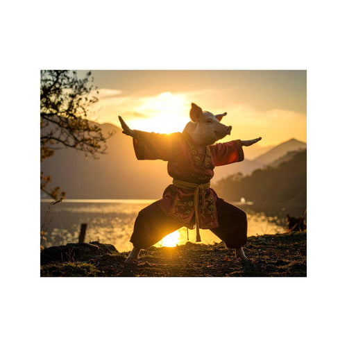 Wandbild Kung Fu Schwein