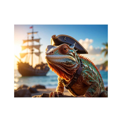 Wandbild Chamaeleon Als Pirat 2