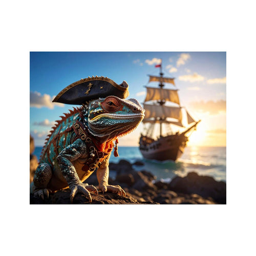 Wandbild Chamaeleon Als Pirat 3