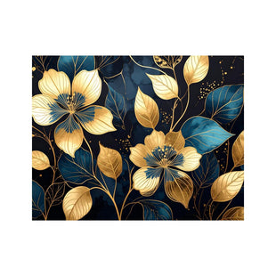 Wandbild Goldene Blumen 1