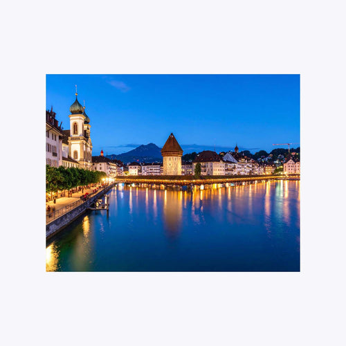 Wandbild Luzern Bei Nacht