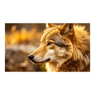 Wandbild Goldener Wolf 2