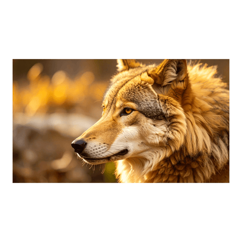 Wandbild Goldener Wolf 2
