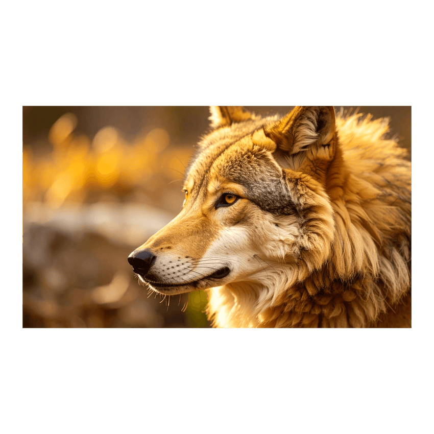 Wandbild Goldener Wolf 2