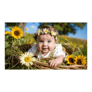 Wandbild Sonnenblumen-Baby