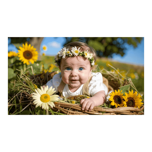 Wandbild Sonnenblumen-Baby