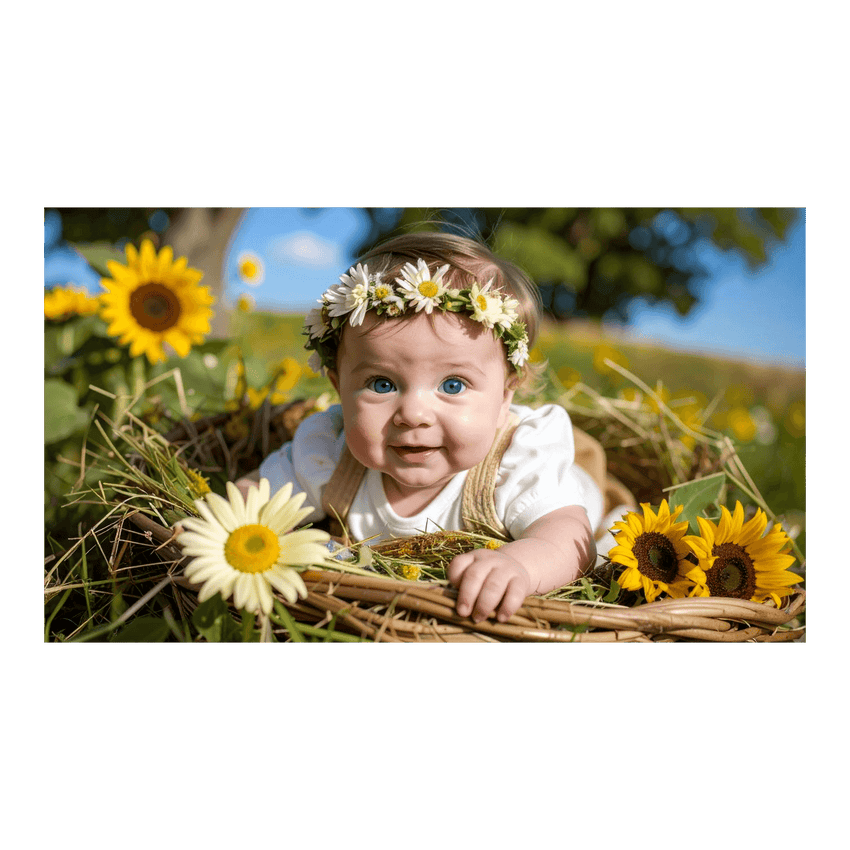 Wandbild Sonnenblumen-Baby