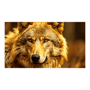 Wandbild Goldener Wolf 3