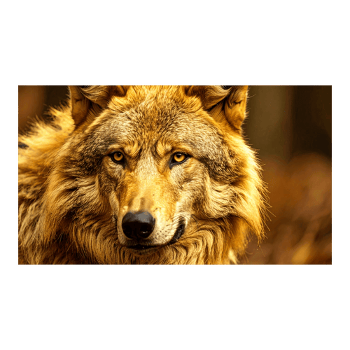 Wandbild Goldener Wolf 3