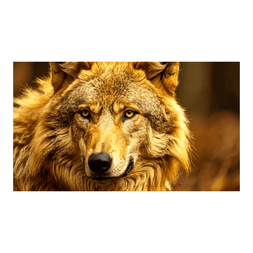 Wandbild Goldener Wolf 3