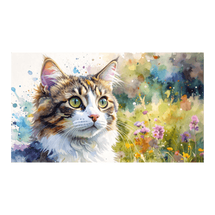 Wandbild Watercolor Katze 1