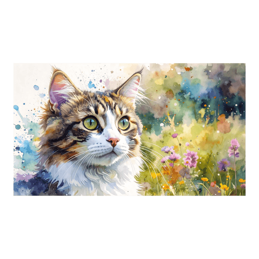 Wandbild Watercolor Katze 1