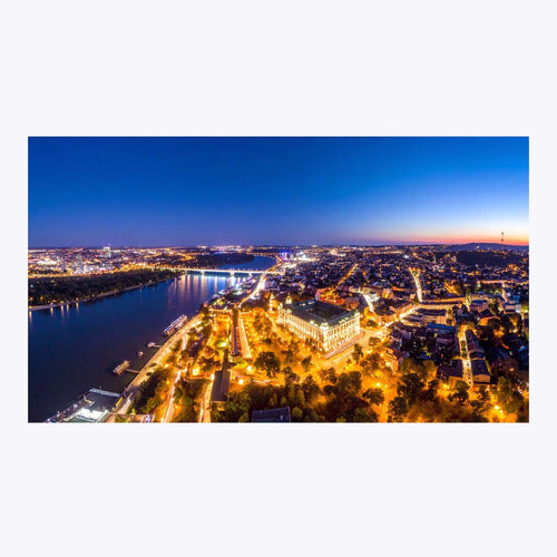 Wandbild Belgrad bei Nacht