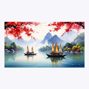 Wandbild malerischer See 2