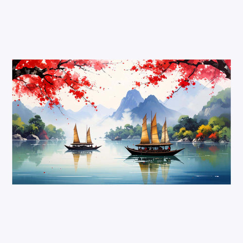 Wandbild malerischer See 2
