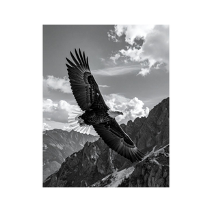 Wandbild Bergadler Schwarz Weiss