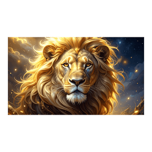 Wandbild Goldener Löwe 1