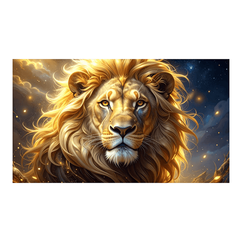 Wandbild Goldener Löwe 1
