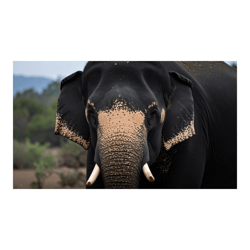 Wandbild Schwarz-Weisser Elefant 1