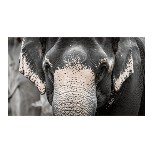 Wandbild Schwarz-Weisser Elefant 3