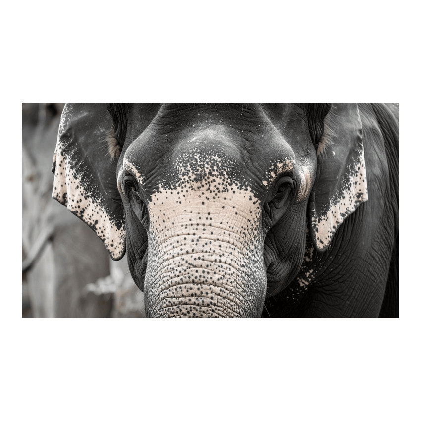 Wandbild Schwarz-Weisser Elefant 3