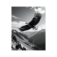 Wandbild Bergadler Schwarz Weiss 3