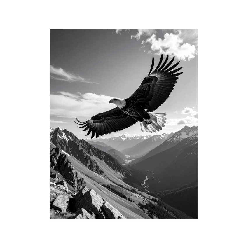 Wandbild Bergadler Schwarz Weiss 3