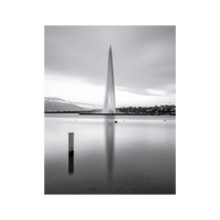 Wandbild Genfersee Schwarz Weiss