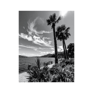 Wandbild Lago Maggiore Schwarz Weiss 2