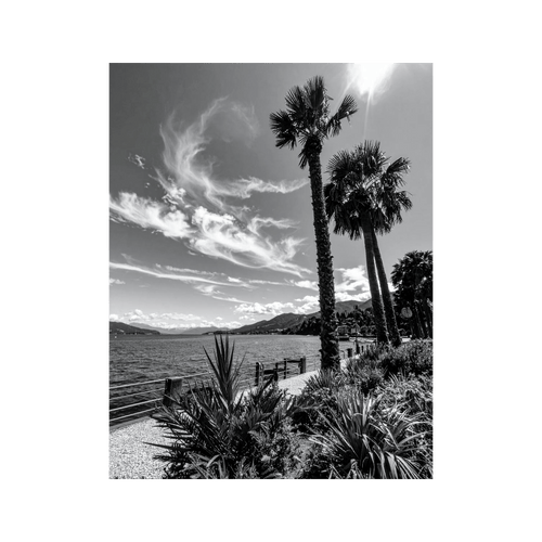 Wandbild Lago Maggiore Schwarz Weiss 2