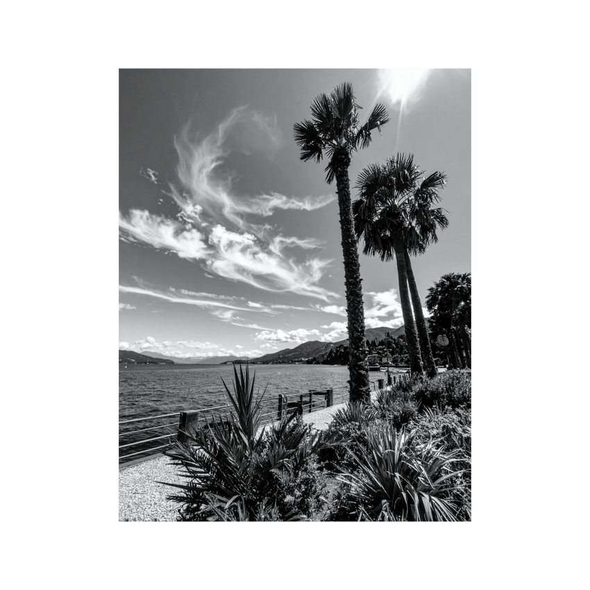 Wandbild Lago Maggiore Schwarz Weiss 2